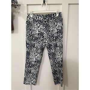 Insight Black & White Animal Print Cropped Pants